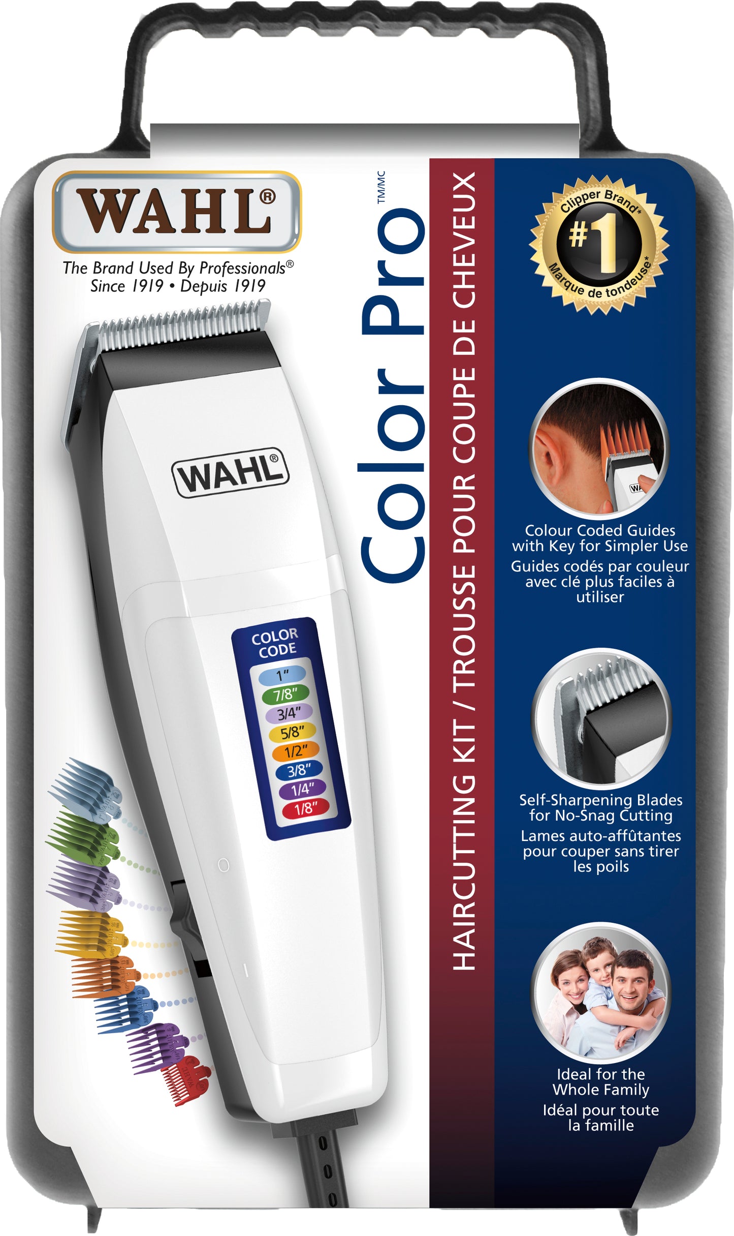 KIT DE COUPE DE CHEVEUX COLOR PRO 17 PIÈCES
