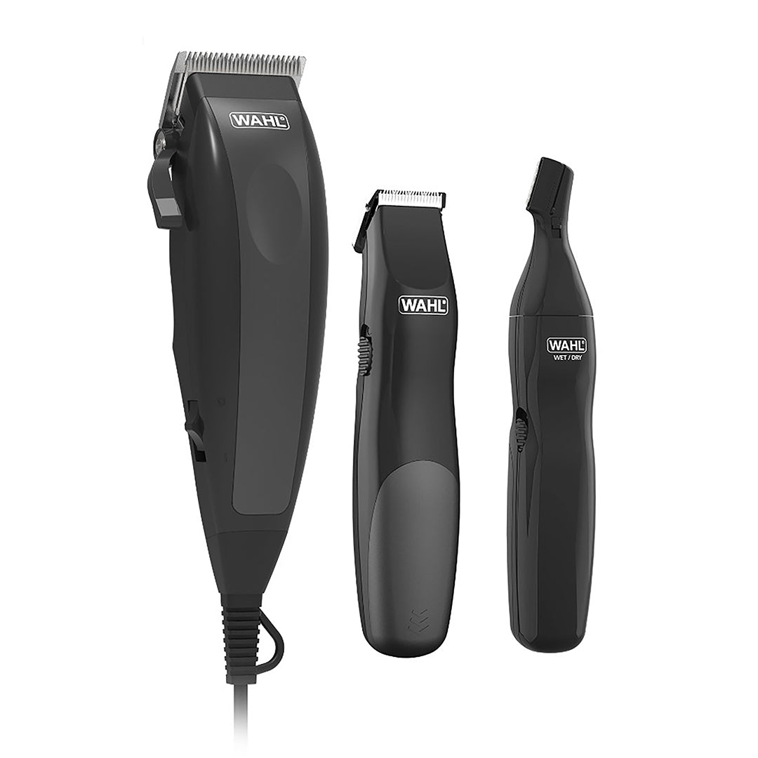 Wahl Home Barber Haircutting Kit with Clippers, Ear/Nose/Brow Trimmer &  Scissors, 30-pc