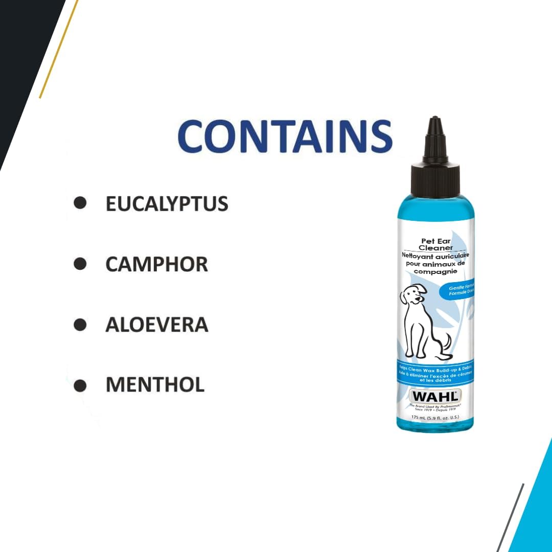 Wahl Nettoyant auriculaire pour animaux à l'eucalyptus-175 ml