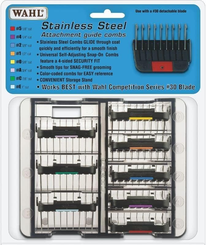 8 PEIGNES-GUIDES À CLIPSER EN ACIER INOXYDABLE AVEC ORGANISATEUR