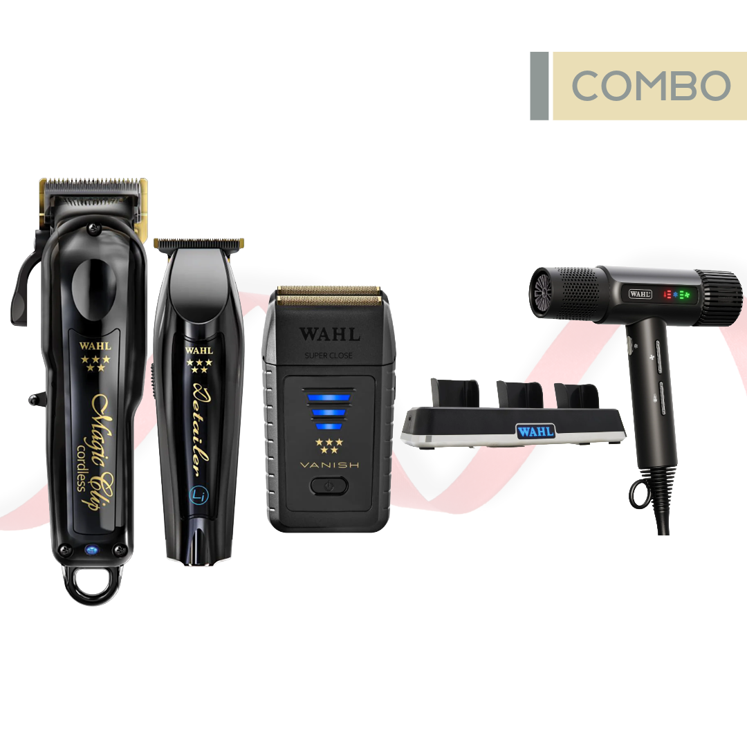 WAHL Premium Barber Comboコードレスバーバーキットc@v BarberStation Essentials – Cordless Barber Combo + Dryer Kit