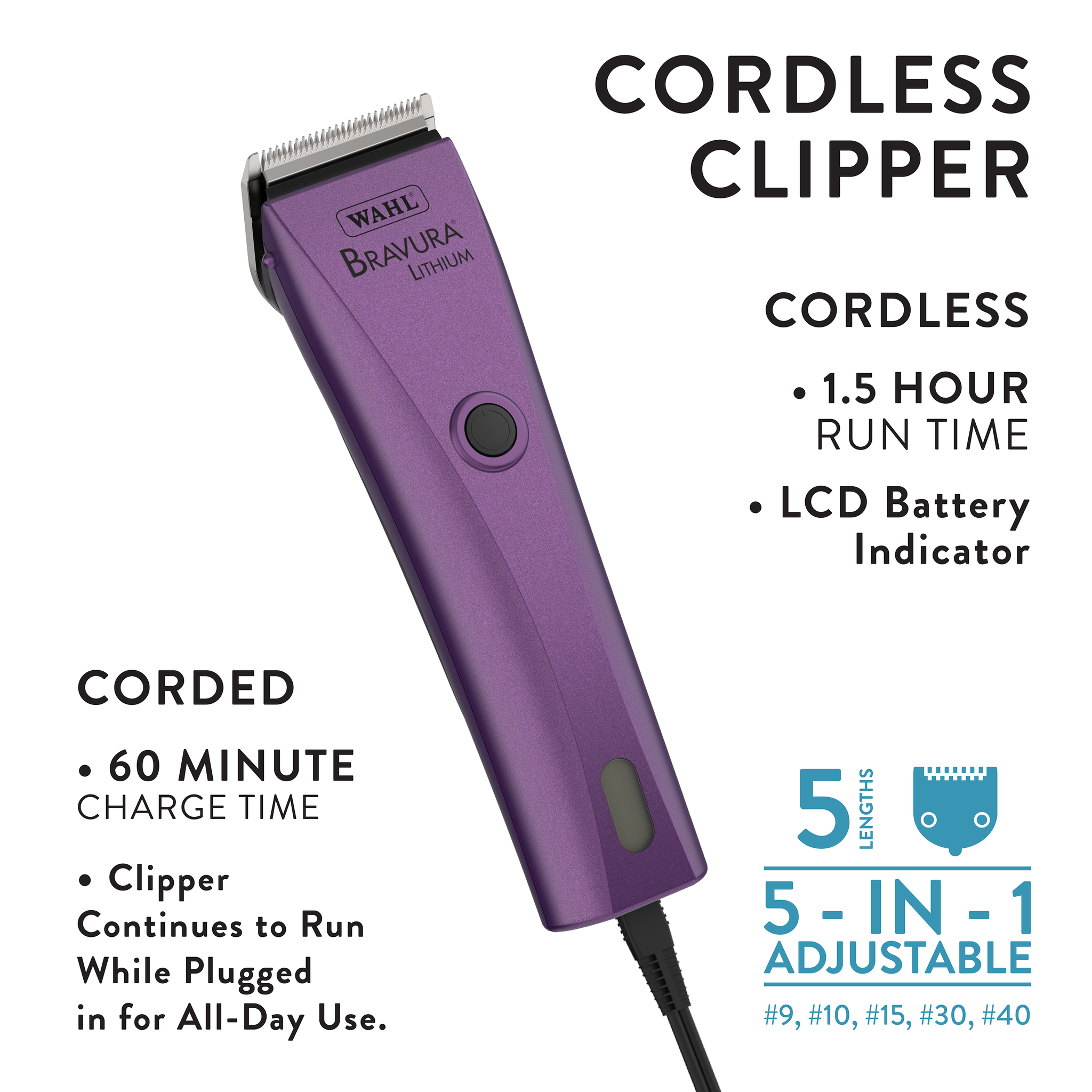 LITHIUM BRAVURA - PURPLE – Wahl Canada LITHIUM BRAVURA - PURPLE – Wahl Canada